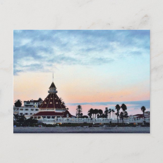 Del Coronado Sonnenuntergang Postkarte (Vorderseite)