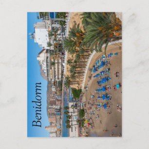 Del Malpas Beach, Benidorm, Costa Blanca, Spanien Postkarte
