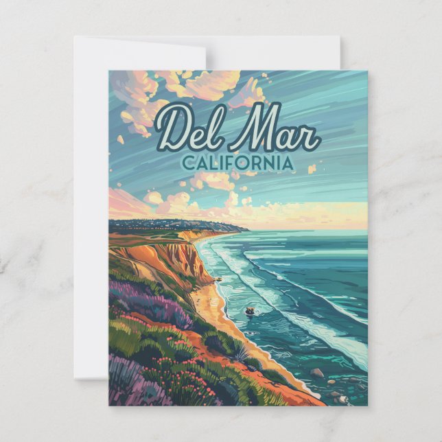 Del Mar California San Diego Beach Pacific Card (Vorderseite)