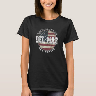 Del Mar California Vintag amerikanische Flagge T-Shirt