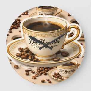 Del munchy Kaffeebohnen Premium Große Wanduhr