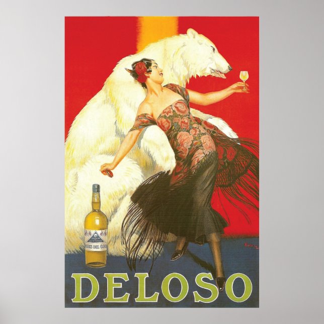 Del Oso Liqueurs Paris 1930er Poster (Vorne)