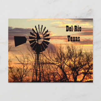 Del Rio Texas Windmühle Postkarte