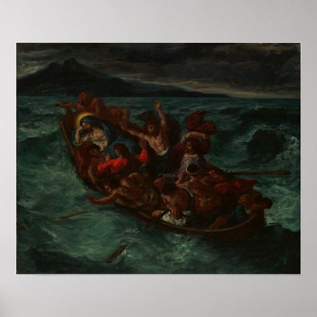 Delacroix - Christlicher Schlaf im Tempest Poster (Vorne)