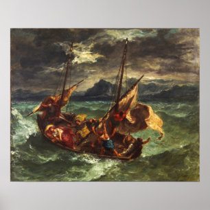 Delacroix - Christus auf dem See Genezareth Poster