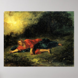 Delacroix - Christus in Gethsemane Poster