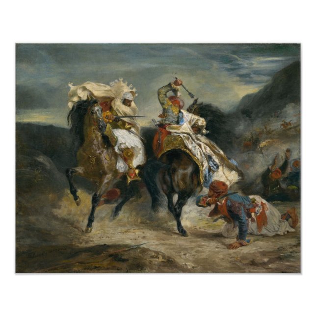 Delacroix Der Kampf der Giaour und Hassan Fotodruck (Vorne)