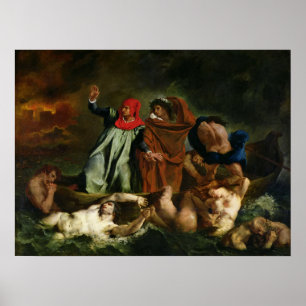 Delacroix - Die Barque von Dante Poster
