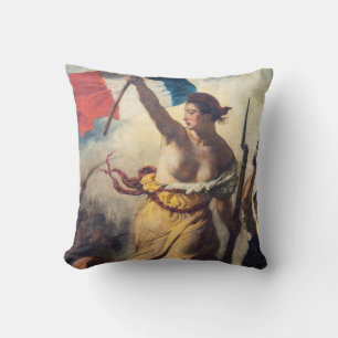 Delacroix - Die Freiheit führt das Volk Nahaufnahm Kissen