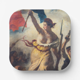 Delacroix - Die Freiheit führt das Volk Nahaufnahm Pappteller