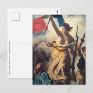 Delacroix - Die Freiheit führt das Volk Nahaufnahm Postkarte