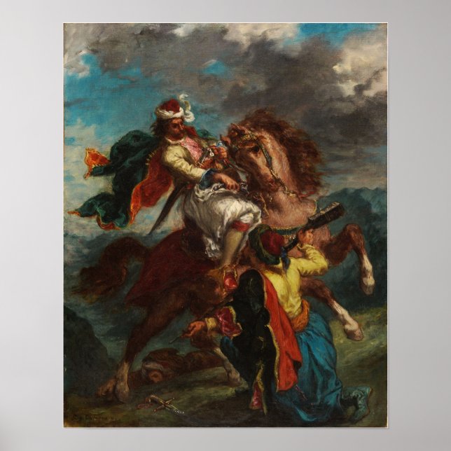 Delacroix - Ein Türke übergibt sich einem griechis Poster (Vorne)