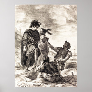 Delacroix - Hamlet und Horatio vor den Totengräber Poster
