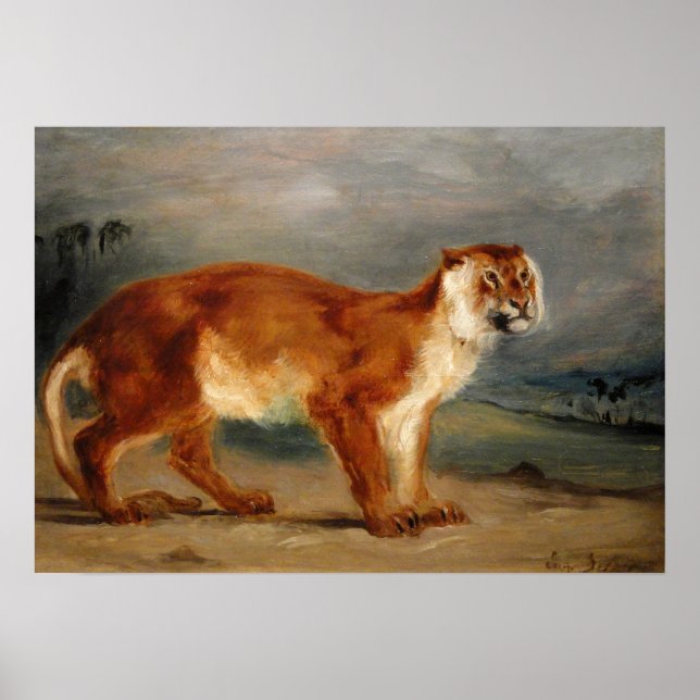 Delacroix - Lioness 1832 Poster (Vorne)