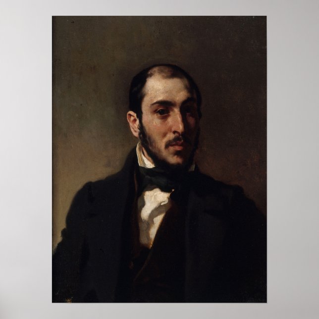 Delacroix - Portrait des Architekten Eugene Laval Poster (Vorne)