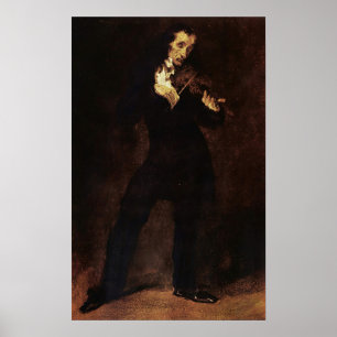 Delacroix - Porträt von Paganini Poster