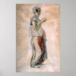 Delacroix - Stehende Frau in marokkanischem Kostüm Poster