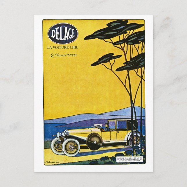 Delage Automobiles Postkarte (Vorderseite)