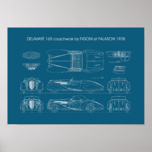 Delahaye 165 Figoni und Falaschi Poster