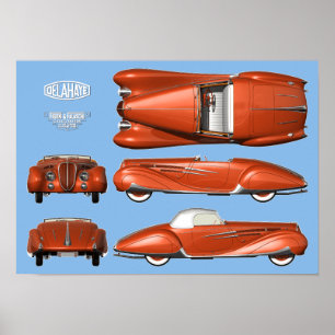 Delahaye 165 Figoni und Falaschi Poster