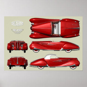 Delahaye 165 Figoni und Falaschi Poster