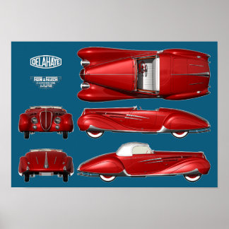 Delahaye 165 Figoni und Falaschi Poster