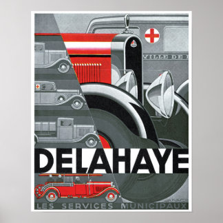 Delahaye Automobile Ad Vintag Art Poster