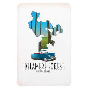 Delamere Forest Cheshire England Karte Magnet