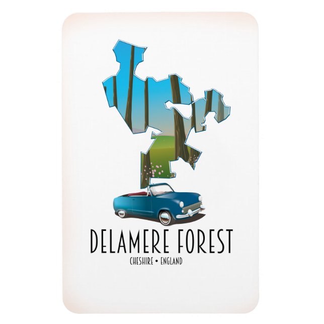 Delamere Forest Cheshire England Karte Magnet (Vertikal)
