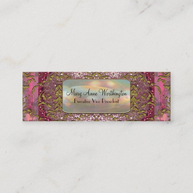 Delancey Blumenblatt-elegantes berufliches dünnes Mini Visitenkarte (Vorderseite)