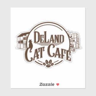 DeLand Cat Cafe LOGO großer Aufkleber