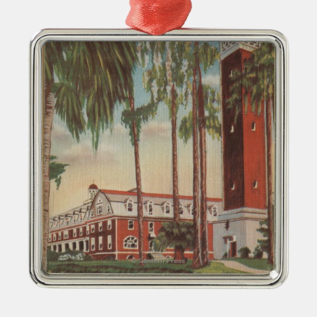 Deland, Florida - Ansicht von Stetson-Universität Silbernes Ornament (Vorne)