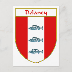 Delaney Coat of Arms/Familienwappen Postkarte