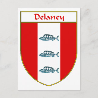 Delaney Coat of Arms/Familienwappen Postkarte