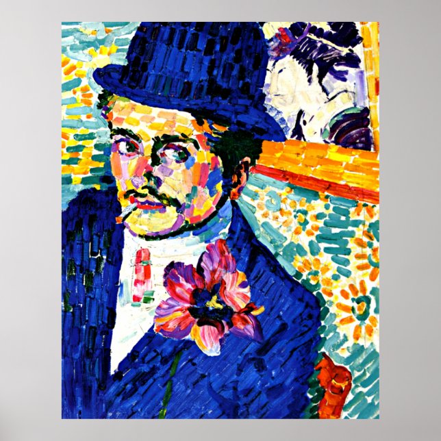 Delaunay - Mann mit einem Tulip, schöne Kunst, Poster (Vorne)