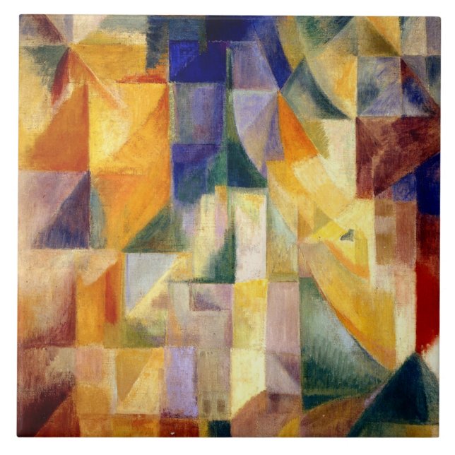 Delaunay - Simultanes Windows, berühmtes Gemälde, Fliese (Vorderseite)