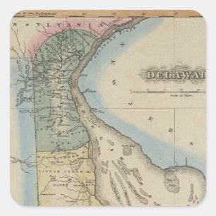 Delaware 6 quadratischer aufkleber