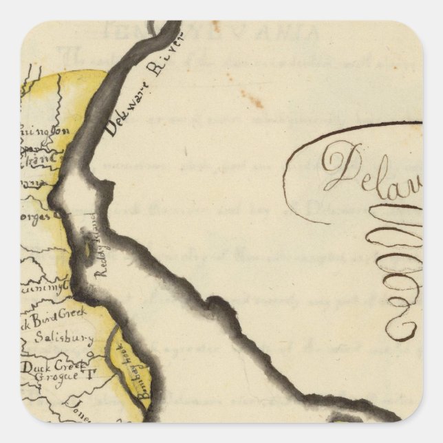Delaware 7 quadratischer aufkleber (Vorderseite)