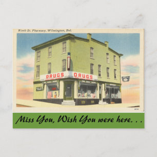 Delaware, 9th St. Apotheke Postkarte