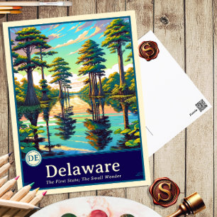 Delaware Anime-Stil Cel-Schattierte Postkarte