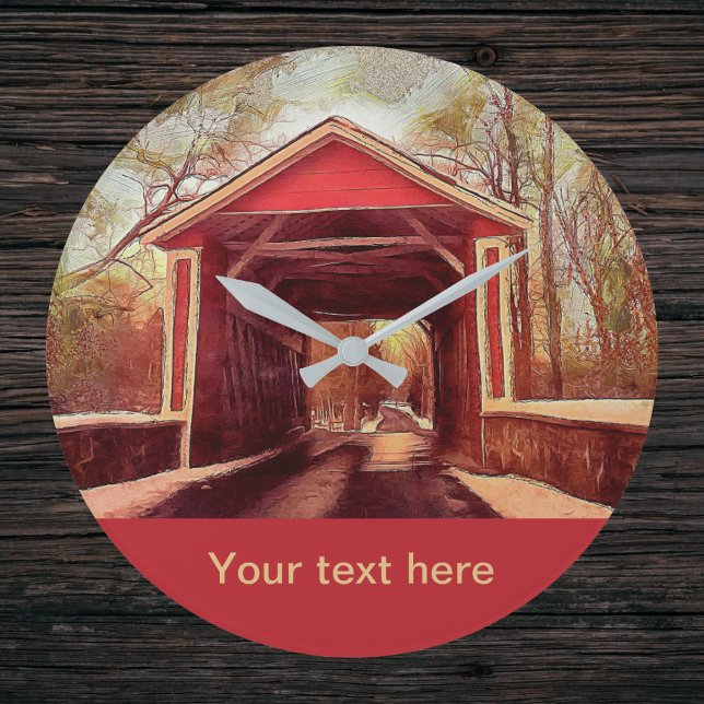 Delaware Ashland Covered Bridge Large Clock Große Wanduhr (Von Creator hochgeladen)