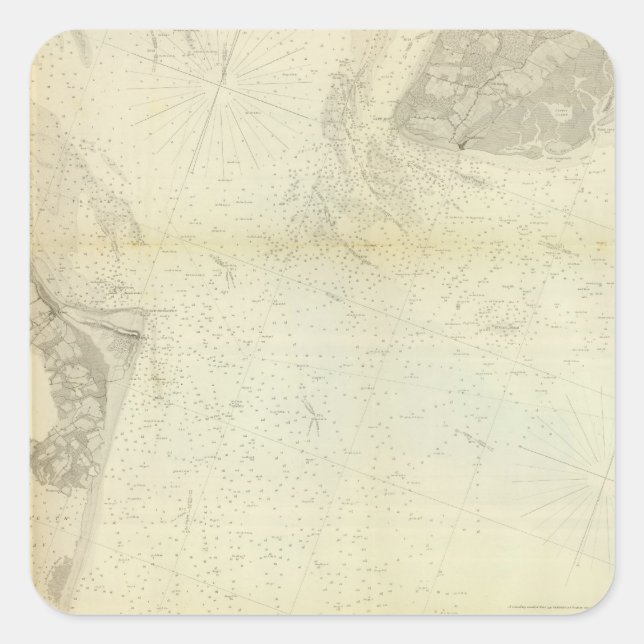 Delaware Bay, Fluss 1 Quadratischer Aufkleber (Vorderseite)