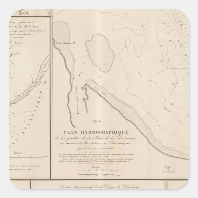 Delaware Bay Quadratischer Aufkleber (Vorderseite)
