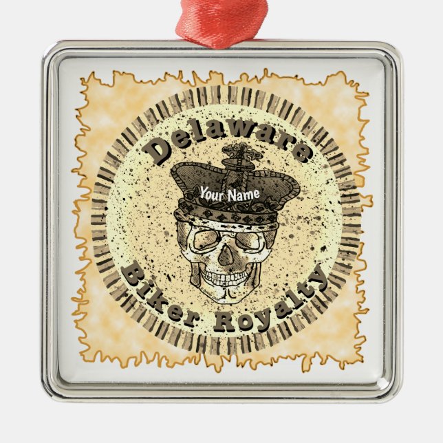 Delaware Biker  Ornament Aus Metall (Vorne)