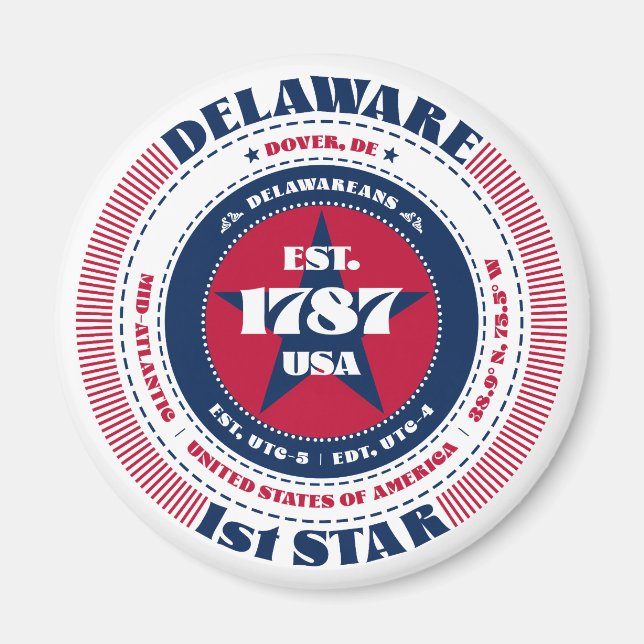 Delaware Circle Typografy Souvenir Magnet (Vorne)