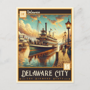 Delaware City, Delaware VINTAG Postkarte