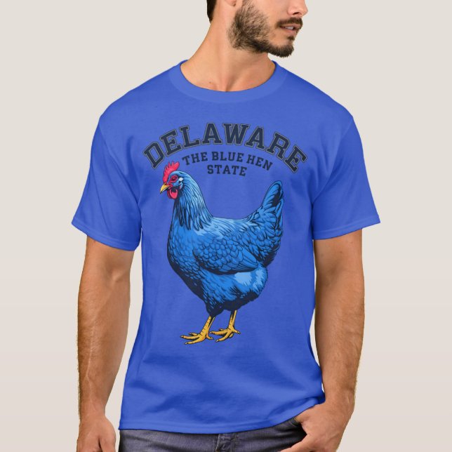 Delaware, das Blue Hen Staat Zitat T-Shirt (Vorderseite)