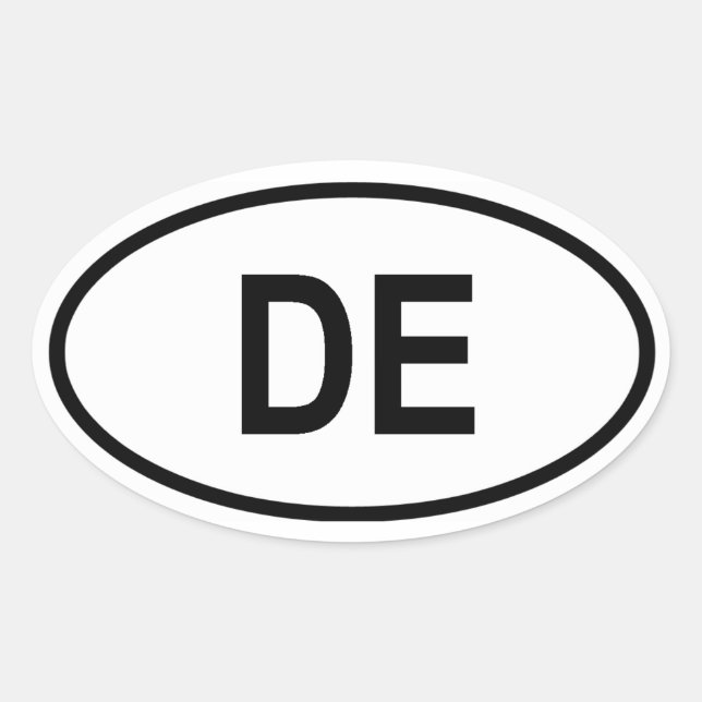Delaware "DE" Ovaler Aufkleber (Vorderseite)