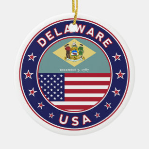 Delaware, Delaware, Delaware, t-shirt sticker Keramik Ornament