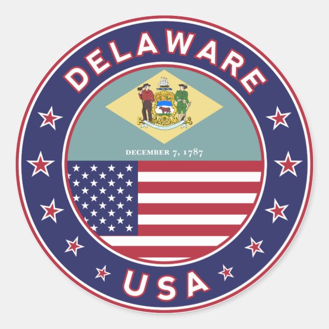 Delaware, Delaware, T - Shirt, Delaware, Aufkleber (Vorderseite)